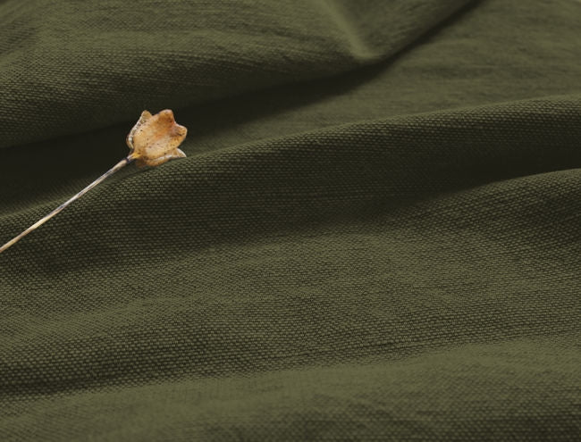 Ingrid Khaki - Green Cotton Jute upholstery fabric