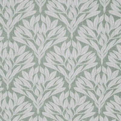 Birna Jade Mist - Linen fabric with Green botanical print