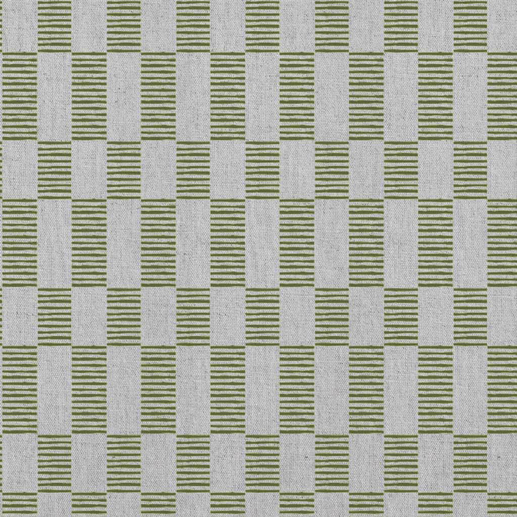 Sunni Khaki - Natural curtain fabric with Green Checkered print