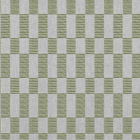 Sunni Khaki - Natural curtain fabric with Green Checkered print