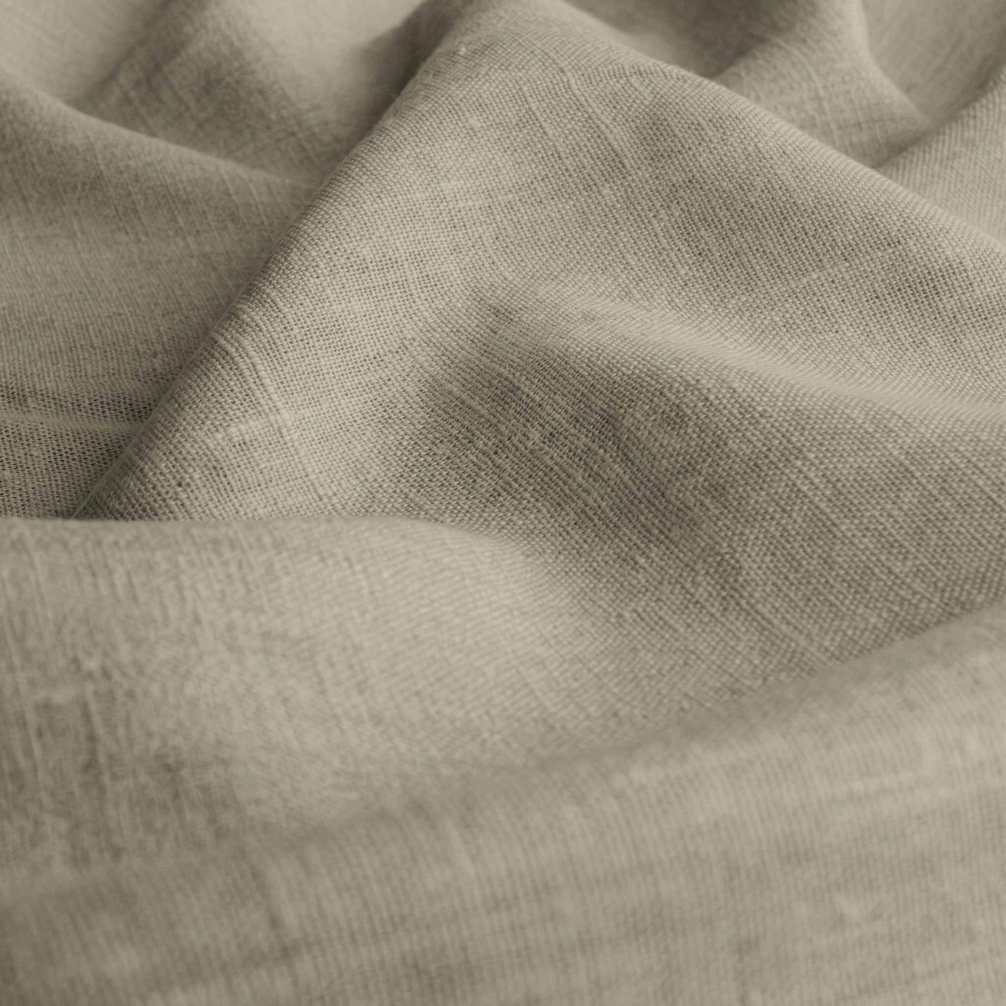 Khaki Green Linen fabric - pre-washed 100% linen curtain fabric. Bianco Khaki is a 100% Linen fabric.