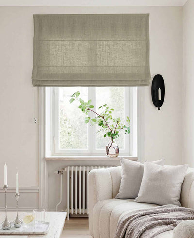 Khaki Green Linen Roman blind - Cotton lined. Made of pre-washed 100% linen Bianco Khaki by Ada & Ina.