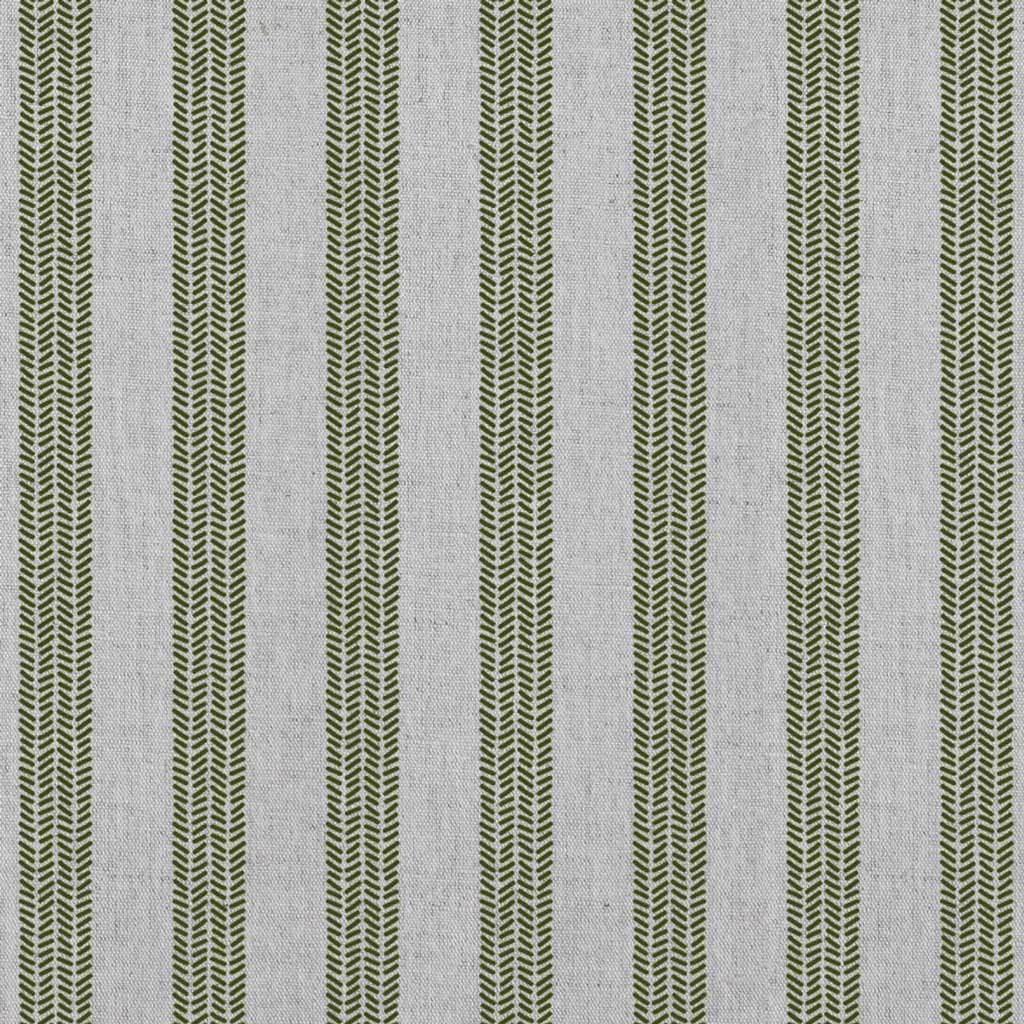 Evianne Khaki - Natural curtain fabric with Green Striped print