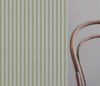 Liliana Khaki-NAT - striped green patterned fabric for curtains and blinds