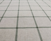 Tove Khaki - Checked fabric with Green checks for curtains, roman blinds