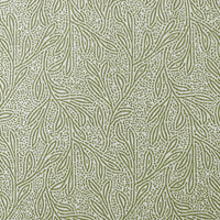 Alma Khaki Linen Fabric- Curtain fabric with Green botanical print