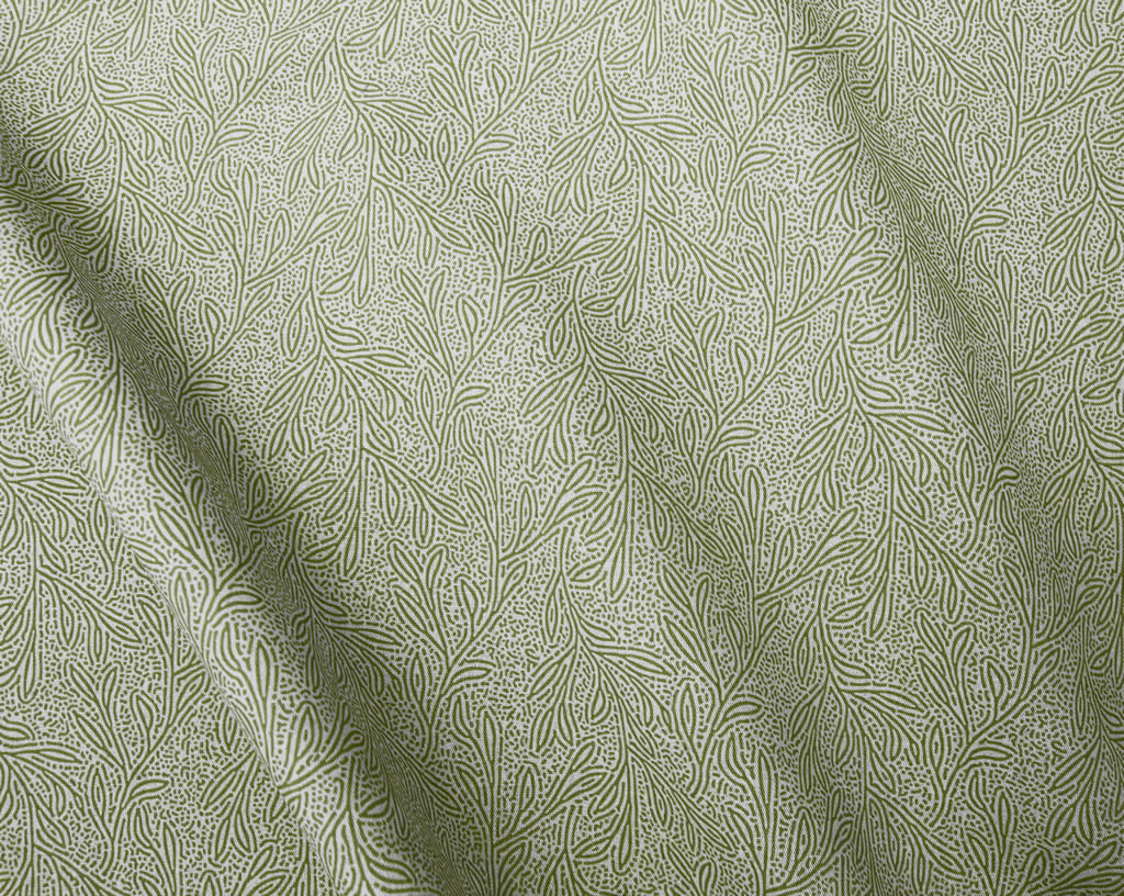 Alma Khaki - Curtain fabric with Green botanical print