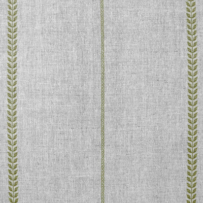 Berit-NAT Khaki - curtain fabric with Green striped print