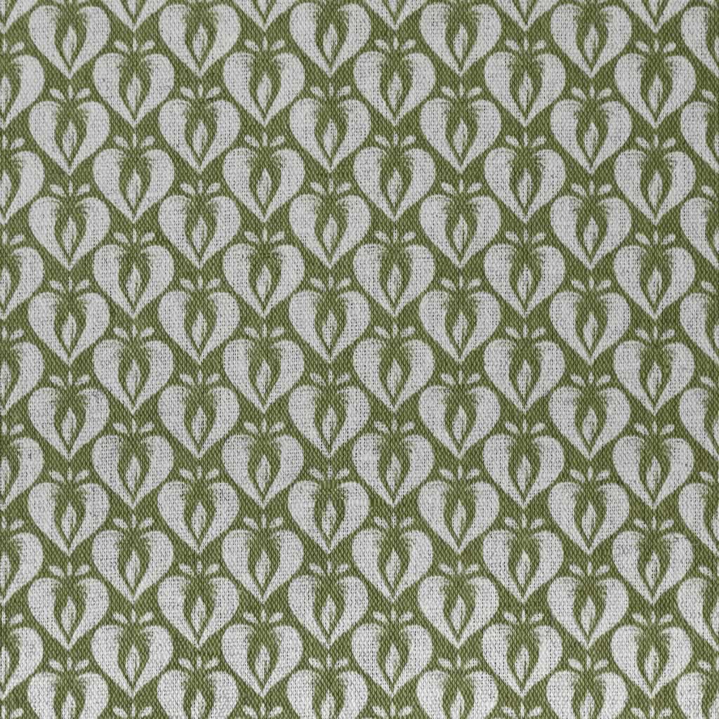 Mimosa Khaki - Curtain fabric with Green abstract print
