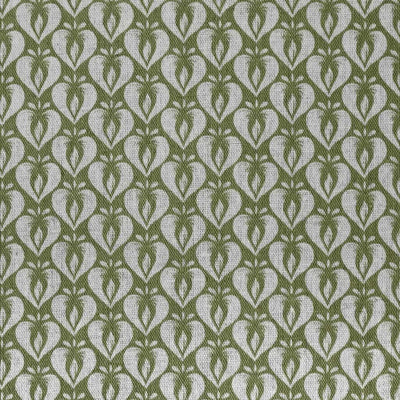 Mimosa Khaki - Curtain fabric with Green abstract print