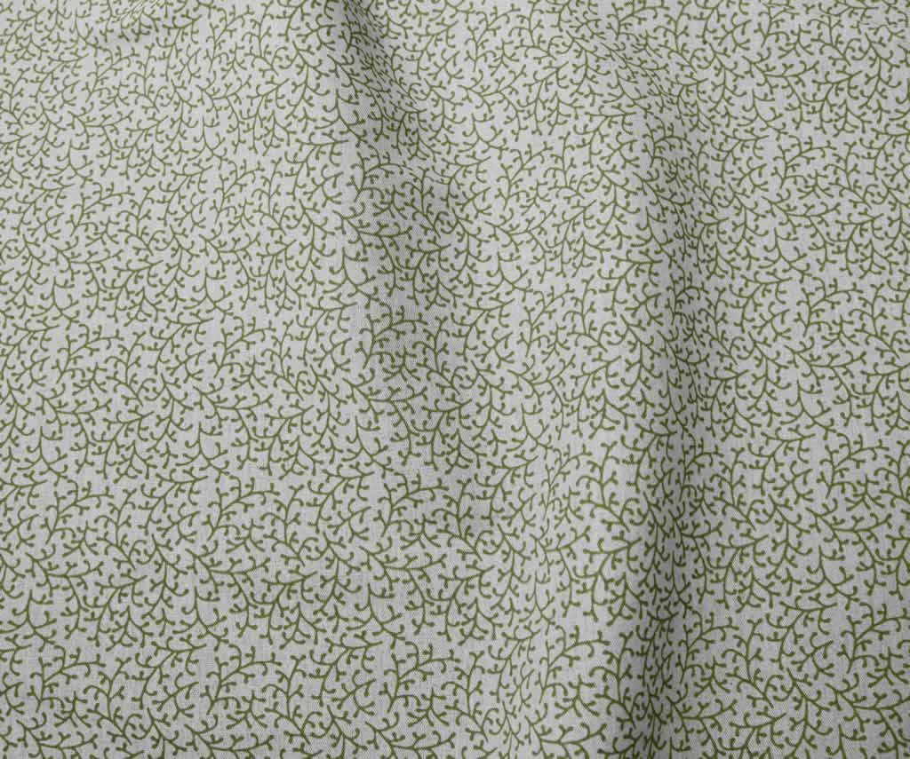 Phila Khaki - Curtain fabric with Green botanical print