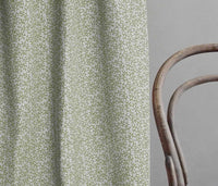 Phila Khaki - Curtain fabric with Green botanical print