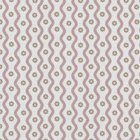 Pale Pink Abstract Linen Curtain Fabric - Kirabe Sage-WHT - White base fabric.