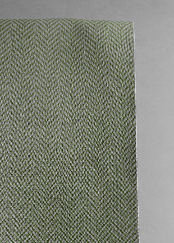 Hugo Leaf- Curtain fabric, abstract green herringbone pattern