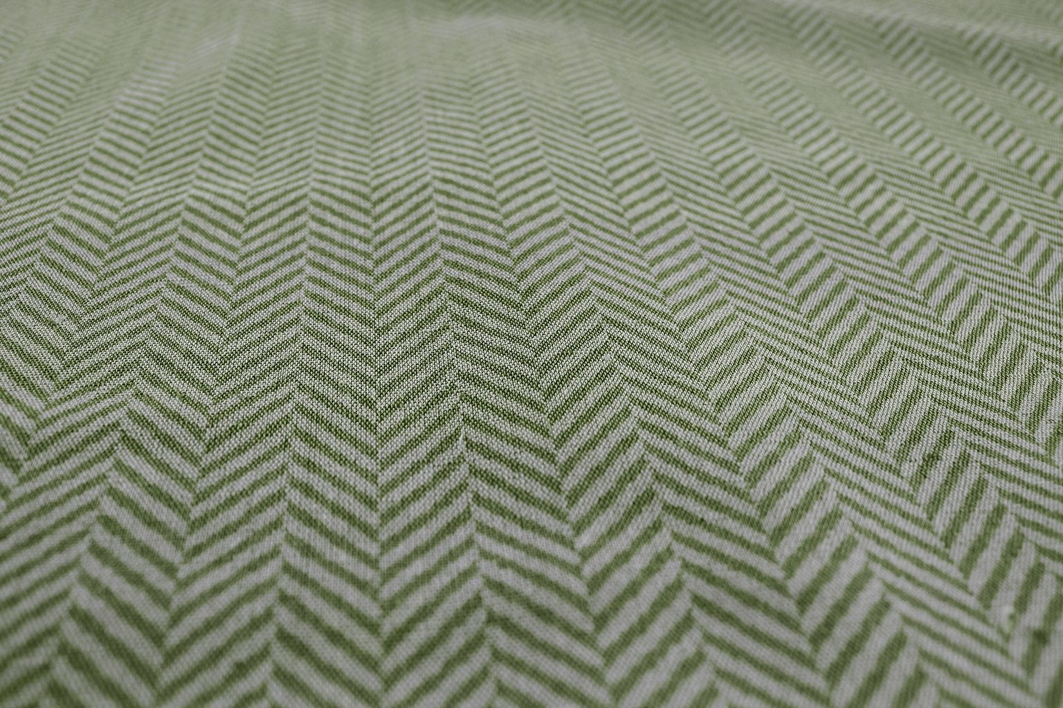 Hugo Leaf- Curtain fabric, abstract green herringbone pattern