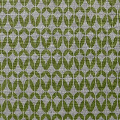Siruna Leaf - Natural curtain fabric, Green contemporary print