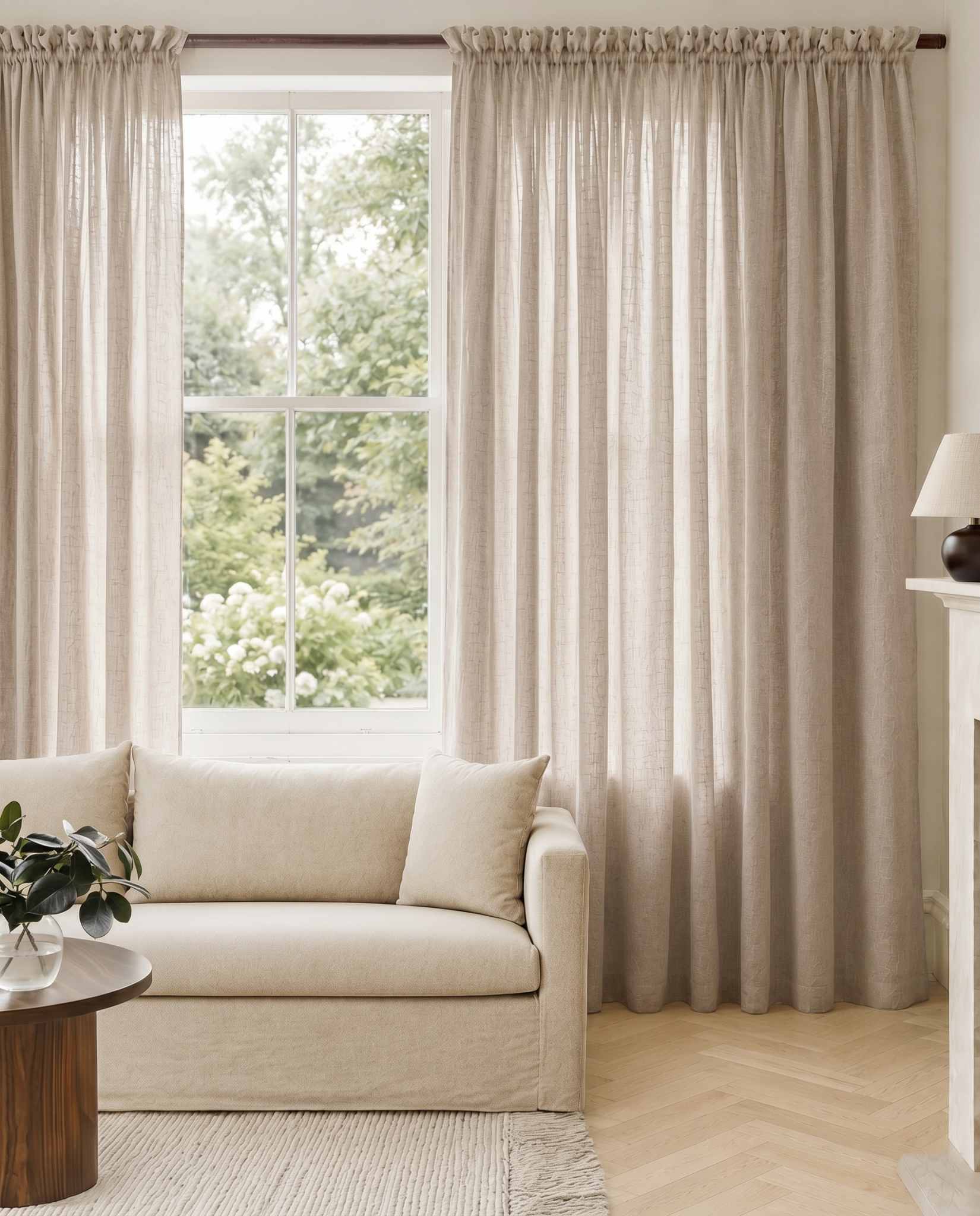 Light brown Linen Curtains. Mariana Chiffon Breeze by Ada & Ina
