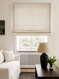 Light Natural Made to measure linen roman blind - Cotton Lined. Greta Light Natural.