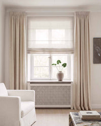Light Natural Linen curtains blackout lined - pre-washed linen. Bianco Oatmeal by Ada & Ina.