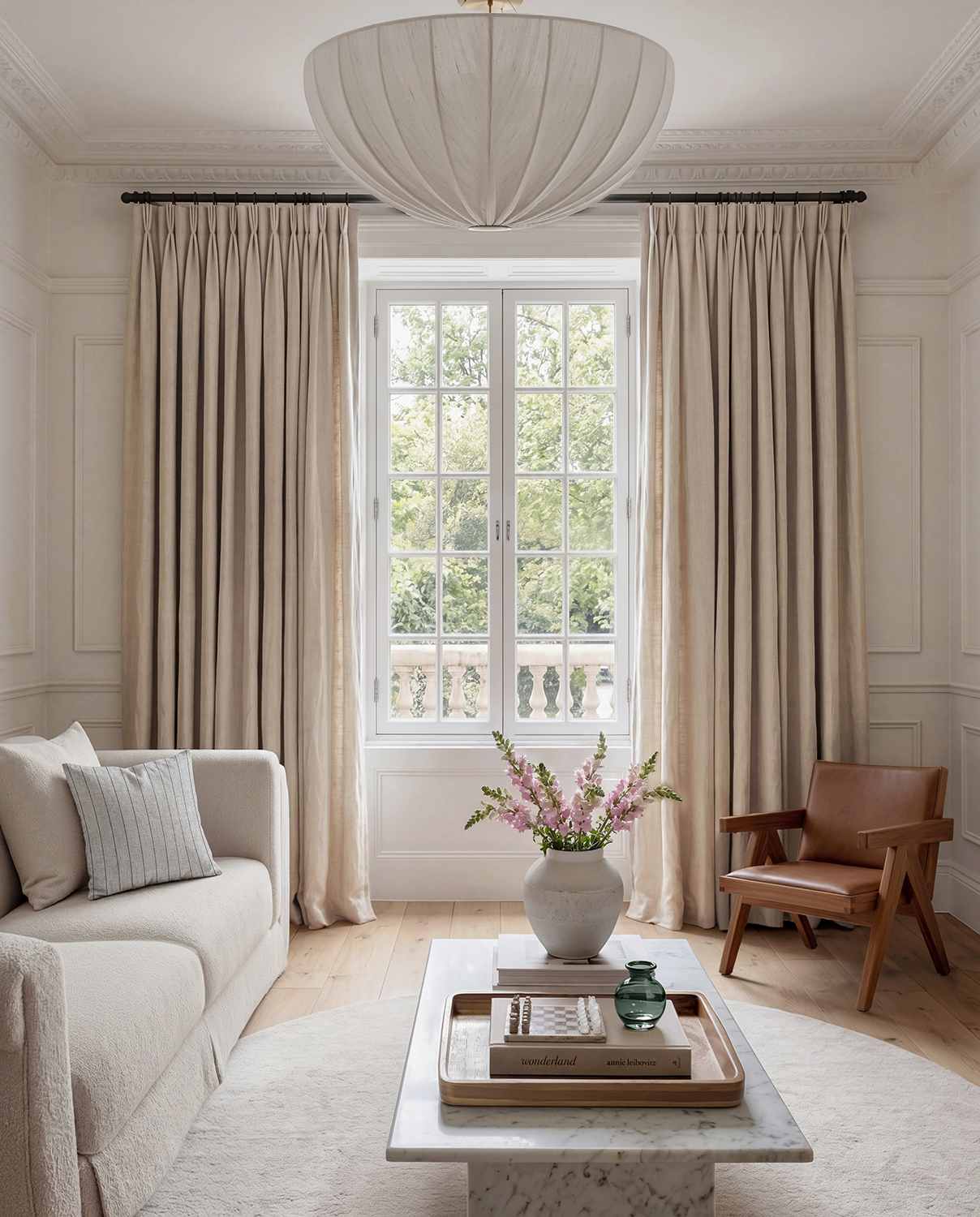 Light Natural Linen Living room curtains - 100% pre-washed linen. Bianco Oatmeal by Ada & Ina.