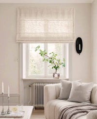Light Natural Linen Roman blind - Cotton lined. Made of pre-washed 100% linen Bianco Oatmeal by Ada & Ina.