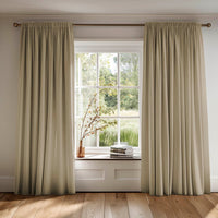 Neutral 100% Cotton curtains made of Amara Light Sand fabric