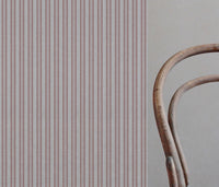Pink Striped Linen Curtain Fabric - Olga Dusty Pink - Natural base fabric.