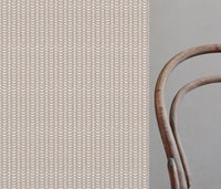Hilda Peony - White curtain fabric printed with Taupe and Peony