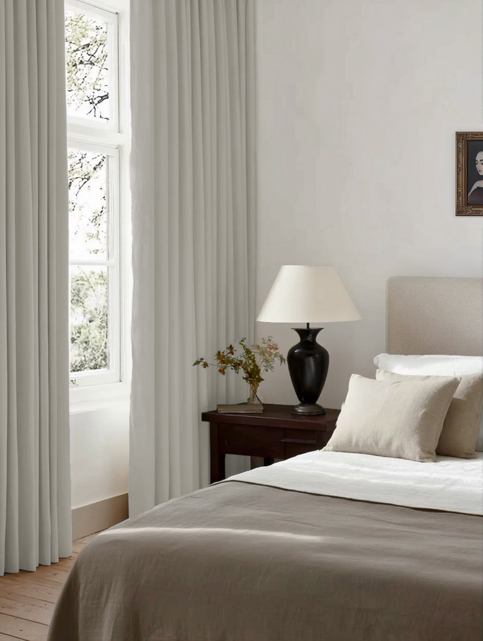 Made to Measure Bedroom Curtains with Blackout Lining. Fully Bespoke. Also Thermal or Cotton Lined.
