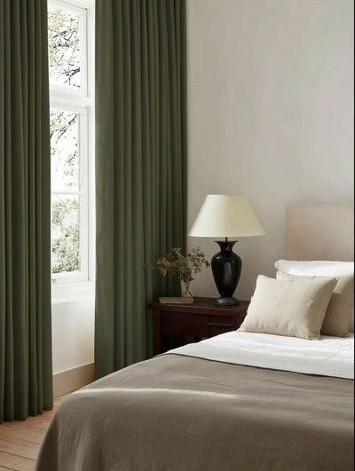 Made to Measure Green curtains for bedroom Blackout Lined