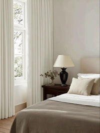 Made To Measure Curtains White for Bedroom - Blackout Lined