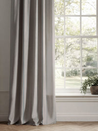 Blue Striped Linen Curtains - Inari True Blue - Natural base fabric.