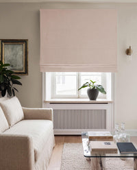 Pale Pink Roman blind with Blackout lining. Made of 100% Linen fabric - Charlotte Powder Pink