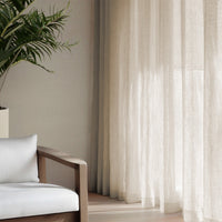 Made to Measure Curtains - 300 cm wide sheer voile linen curtains
