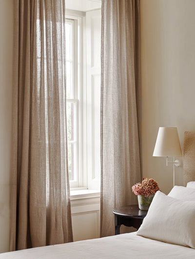 Voile Curtains Sheer Linen - Net Curtains for Bedroom - 100% Natural - Made To Measure