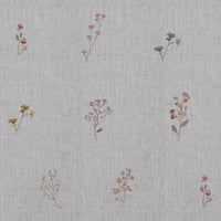 Multi-Coloured Floral Linen Curtain Fabric - Bridget-NAT - Natural base fabric.