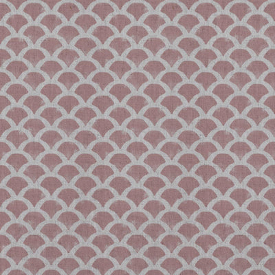 Pink Patterned Linen Curtain Fabric - Erle Dusty Pink - Natural base fabric.