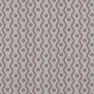Pink Abstract Linen Curtain Fabric - Kirabe Dusty Pink - Natural base fabric.