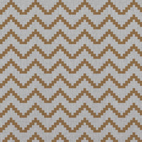 Orange / Yellow Patterned Linen Curtain Fabric - Azig Gold Ochre - Natural base fabric.