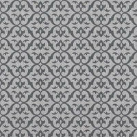 Grey Patterned Linen Curtain Fabric - Brita Ash - Natural base fabric.