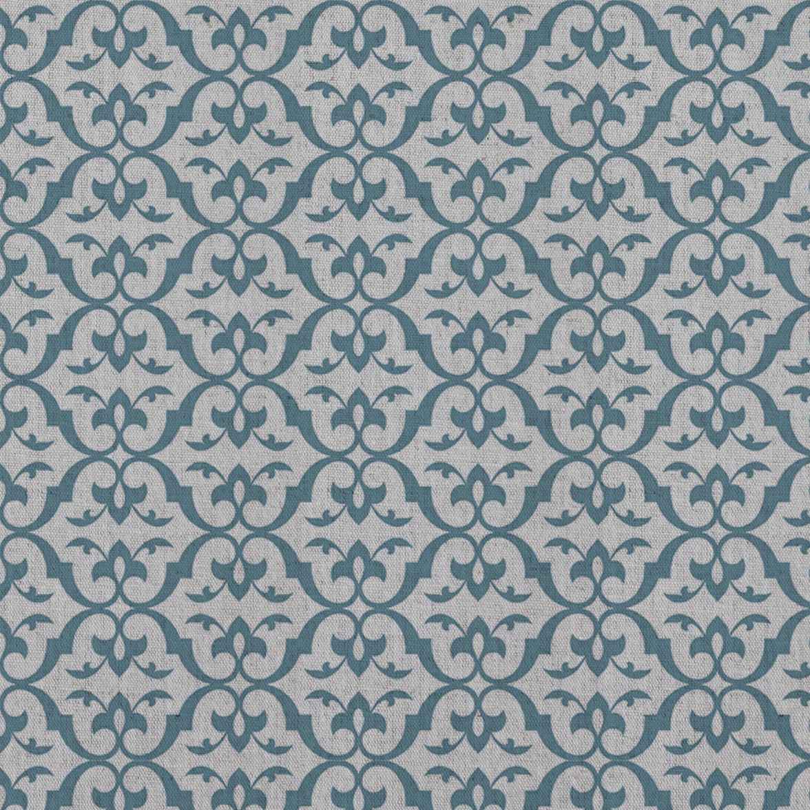 Brita Marine - Curtain fabric printed with Blue