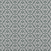 Green Patterned Linen Curtain Fabric - Brita Sage - Natural base fabric.