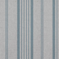 Blue Striped Linen Curtain Fabric - Freja Sky - Natural base fabric.