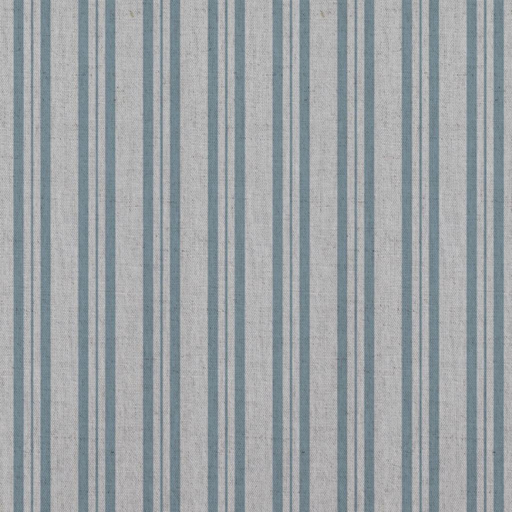 Blue Striped Linen Curtain Fabric - Olga Sky - Natural base fabric.