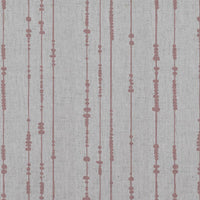 Pink Patterned Linen Curtain Fabric - Pearls Dusty Pink - Natural base fabric.