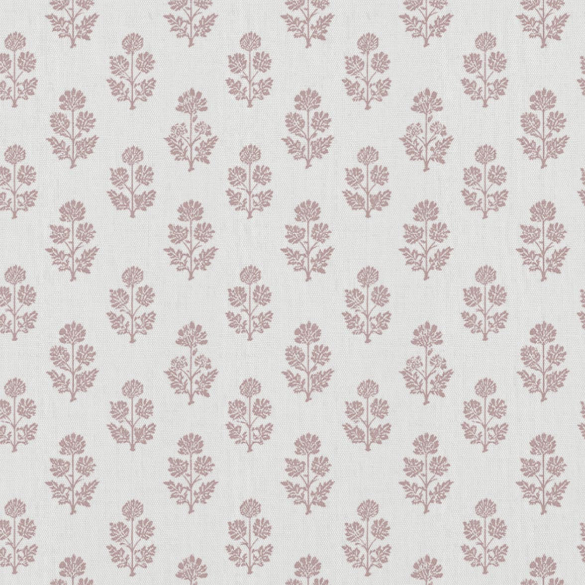 Pink Floral Linen Curtain Fabric - Doris Peony-WHT - White base fabric.