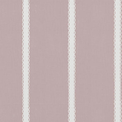 Pink Striped Linen Curtain Fabric - Franny Peony-WHT - White base fabric.