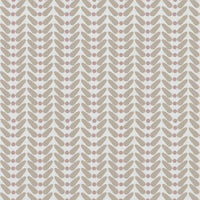 Hilda Peony - White curtain fabric printed with Taupe and Peony