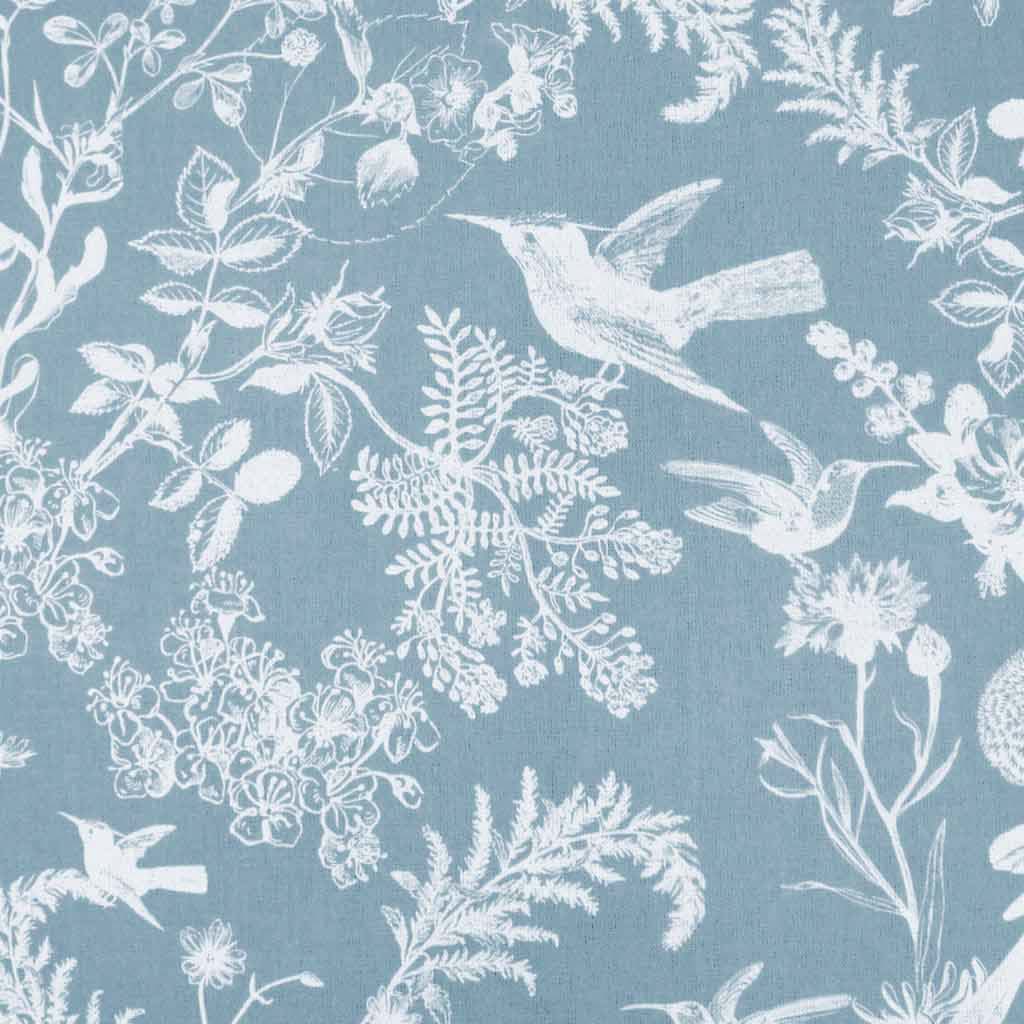 Marianne Agate Blue - French Toile Fabric for Curtains