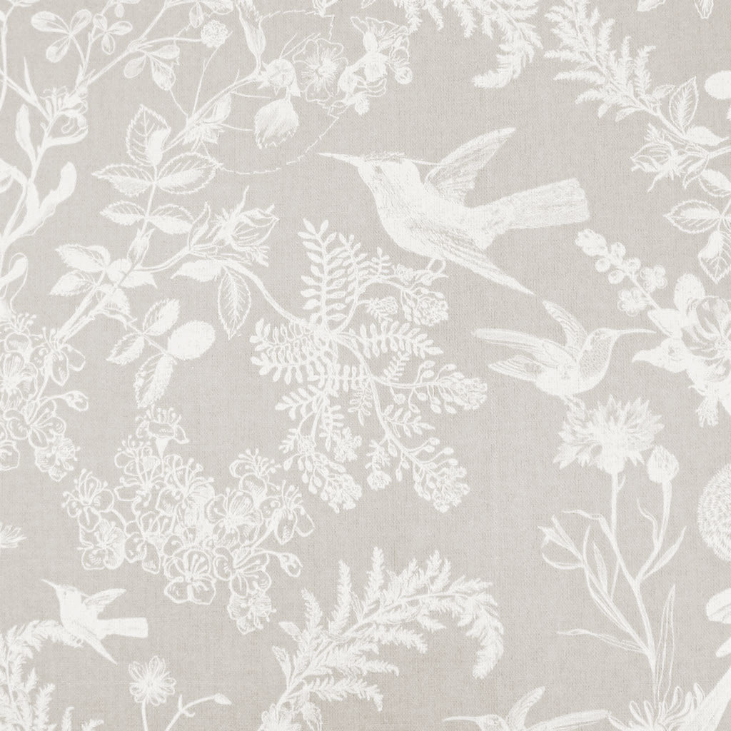 Marianne Almond - Curtain fabric with Grey botanical print